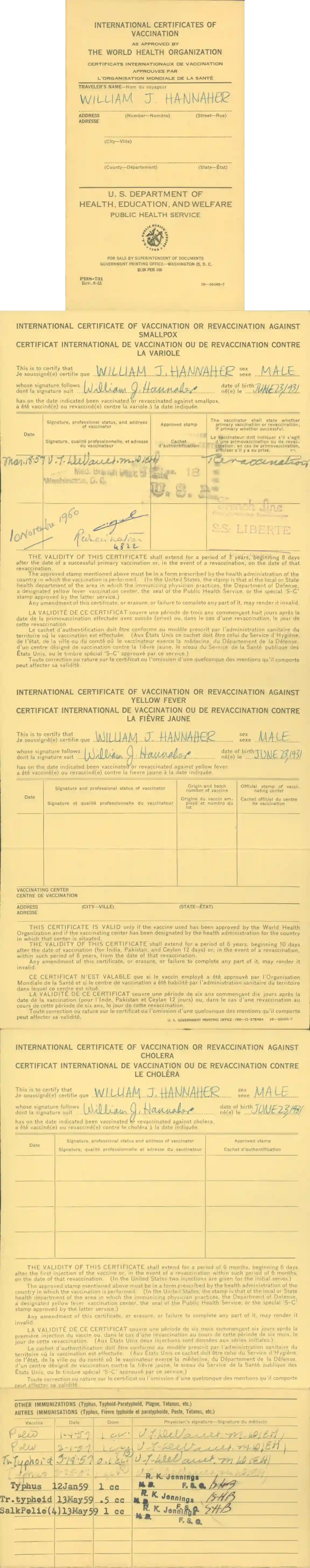 A scan of a deep pink identity card issued in 1956 in Heidelberg.